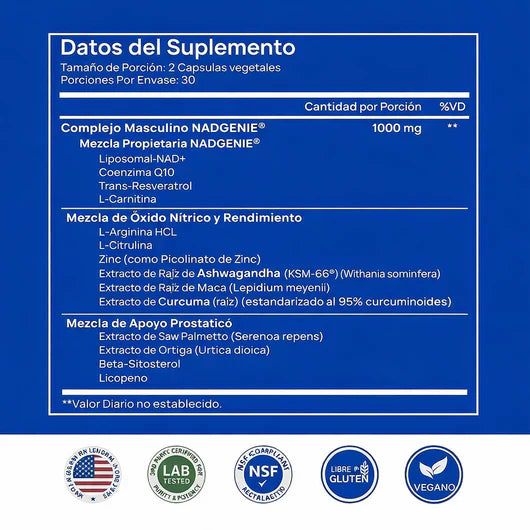 Selerb NAD + Energía y Vitalidad Masculina